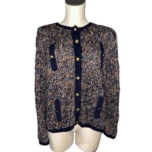 South Wool Women’s Vintage 100% Pure New Wool Cardigan Jacket M Gold Buttons